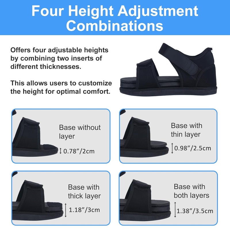 Mathgetin Shoe Balancer Shoe Lift for use with Walking Boot, Height Leveler for Leg Lenght Adjustments, Shoes Leveler Shoes Riser for Men & Women (Large) - Image 4